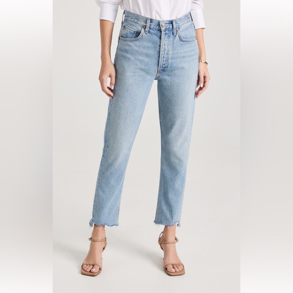 Agolde Riley High Rise Straight Crop Jeans
